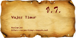 Vajsz Timur névjegykártya